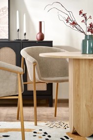 Set masa rotunda Hugo + 4 scaune K489 bej/auriu