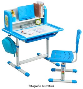 Birou de creştere şi scaun, roz/alb, set LERAN