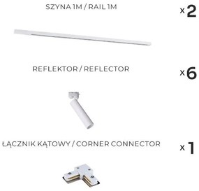 Zuma Line 3578 - Spot pentru șină LULU 6xGU10/35W/230V alb