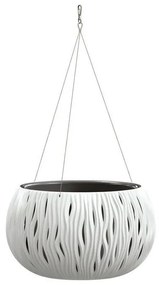 Ghiveci decorativ cu lant,  rotund, alb, 29x19.5 cm, Sandy Bowl  WS