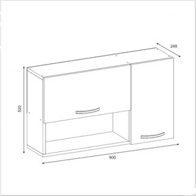 Dulap de perete AKASYA 52x90 cm alb