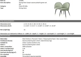 Set de 2 scaune design elegant LUX Cooper, catifea verde 114305 HZ