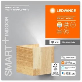 Aplică LED dimabilă SMART+ WOOD LED/7W/230V Wi-Fi Ledvance