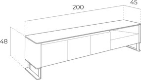 Comoda TV eleganta design LUX Walnut/Black AC-191-F