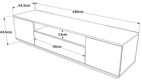 Consola TV Fr7 Antracit 180x44.6x44.5 cm