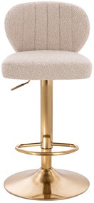 HR193N Scaun Latte Boucle cu Bază Aurie