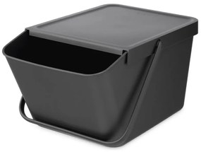 Cos depozitare sau reciclare Brabantia Sort&Go 1006310, 20 L, 22,5x45x28 cm, Stivuibil, Plastic, Gri închis