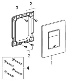 GROHE EVEN 38966KF0 - Placă de acționare 156 × 197 mm, neagră