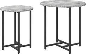 vidaXL Set măsuțe laterale 2 pcs Gri Sonoma și negru