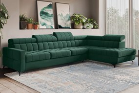 Colțar extensibil Nardo Maxi dreapta - verde catifea Bluvel 78