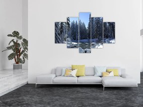 Tablou pădurii înzăpezite (150x105 cm)