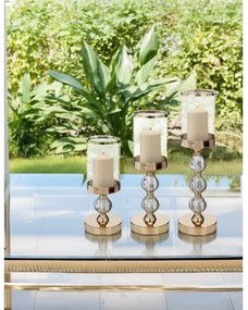 Set de 3 sfeșnice aurii