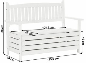 Bancă de grădină, alb, 123,5 cm, DILKA