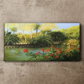 Tablou canvas Pod modern de pădure fluvială