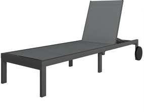 Outsunny Șezlong respirabil pentru grădină cu spătar reglabil în 6 poziții, roți, cadru din aluminiu | Aosom Romania