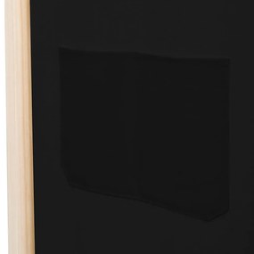Paravan de camera cu 3 panouri, 120x170x4 cm, textil Negru, 3