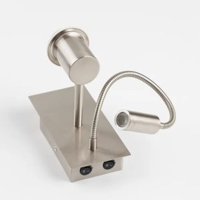 Lampă LED de perete Brilagi NUBILA 1xE27/25W/230V + LED/3W crom mat/maro