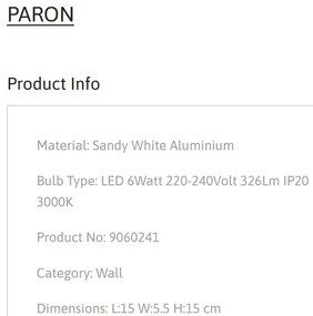 Aplica Spot LED stil minimalist PARON alba, NVL-9060241