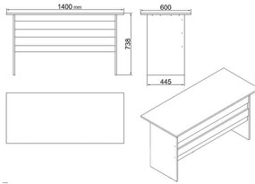Mobilier de birou Valkyrie (stejar + Negru). 1089122