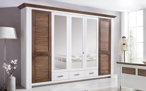Dulap lemn masiv alb Lucia Maro, 220 × 64 × 210 cm