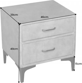 Noptiera design modern Boutique 50cm, gri inchis