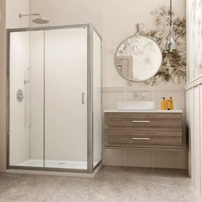 Cabina de dus dreptunghiulara cu usa culisanta Radaway Premium Plus DWJ+S 120x80 cm finisaj crom lucios-transparent