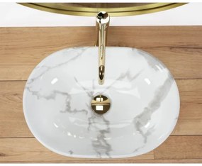 REA-U8001 - Lavoar pentru blat AMELIA, 34,5 x 48 cm, ceramică/decor marmură