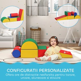 HOMCOM Set Construcții Moi pentru Copii 1-3 Ani cu 5 Blocuri, Multicolor | Aosom Romania