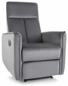 Scaun reclinabil Maxime Velvet, gri