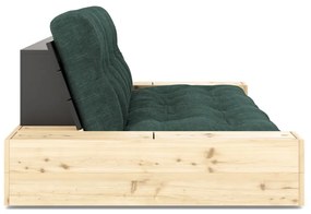 Canapea verde-închis extensibilă cu tapițerie din catifea reiată 244 cm Base – Karup Design