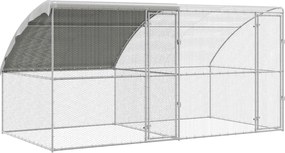 vidaXL Cușcă pentru pui 2 pcs Argintiu 400 x 200 x 200 cm Oțel și PE