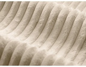 Taburet bej cu tapițerie din catifea reiată Dia – Micadoni