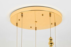 Lustra cu 5 pendule LED design modern Fluture 5 auriu