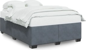 vidaXL Cadru de pat fără saltea, gri închis, 140x190 cm, catifea