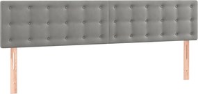 vidaXL Tăblii de pat, gri deschis, 200x5x78/88 cm, catifea