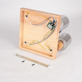 Brilagi - Plafonieră cu spoturi HYGGE, 4 x E14 / 15 W / 230 V, lemn de hevea / fumuriu