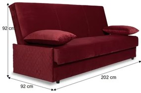 Canapea Extensibila Click-Clack Olimpia Riviera 61 Rosu, 202 x 92 x 92 CmCm