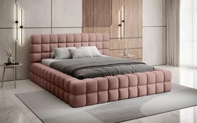 Pat lemn masiv Tapitat Tetrix Personalizabil 140/160/180x200cm - 180x200, Touch 100