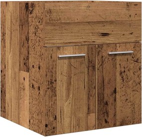 vidaXL Dulap chiuvetă baie, lemn vechi, 41x38,5x46 cm, lemn prelucrat