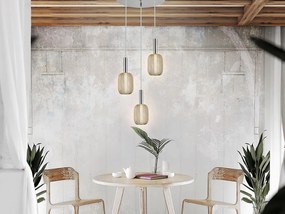 Lustra cu 3 pendule LED design modern Micron crom/auriu SV-413626