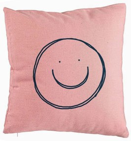 Perna Decorativa, Model Smiley Face, 40x40 cm, Roz, Husa Detasabila, Burduf