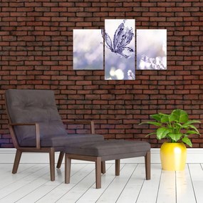 Tablou - Fluture și lavandă (90x60 cm)