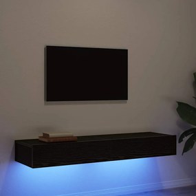 vidaXL Mobilier TV cu lumini LED, 2 buc., stejar negru, 60x35x15,5 cm