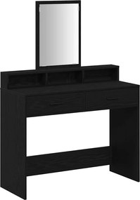 vidaXL Masă de Machiaj Stejar Negru 100 x 41 x 140 cm Lemn compozit