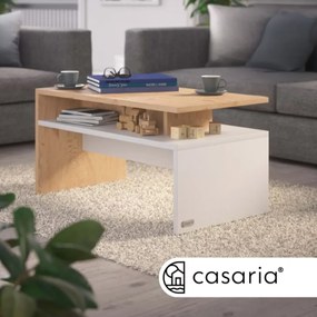Casaria Măsuță de cafea SACRAMENTO, 95x55x50cm, alb/maro