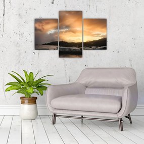 Tablou - plaja cu cerul întunecat (90x60 cm)