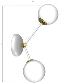 Aplică JOY 2xE14/40W/230V albă/aurie
