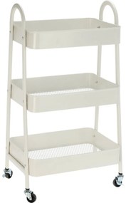 Storage Solutions Cărucior metalic de bucătărie cu3 rafturi 44 x 31,5 x 79,5 cm, alb