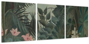Tablou - Henri Rousseau, The Equatorial Jungle, reproducere (cu ceas) (90x30 cm)