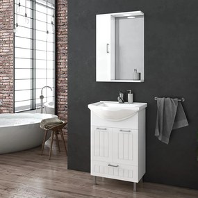 Dulap cu oglinda suspendat Drop Ritmo alb 1 usa 48 cm stanga